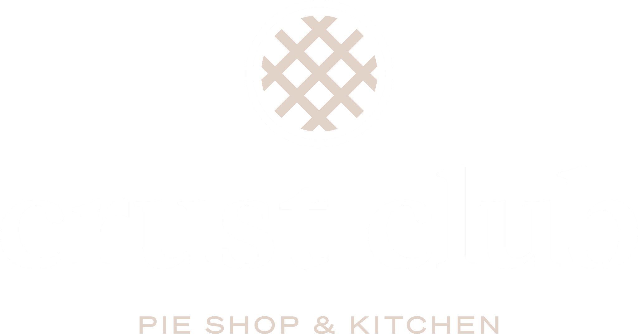 Crust Club Pie Shop & Kitchen logo text with pie lattice pattern